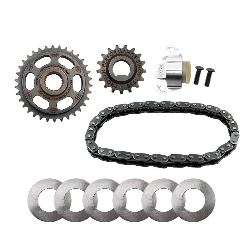 S&S Cycle 2017+ M8 Camshaft Chain Drive Kit - Incl. Chain, Sprockets, Shims, & Cam Chain Tensioner Cam Gears S&S Cycle