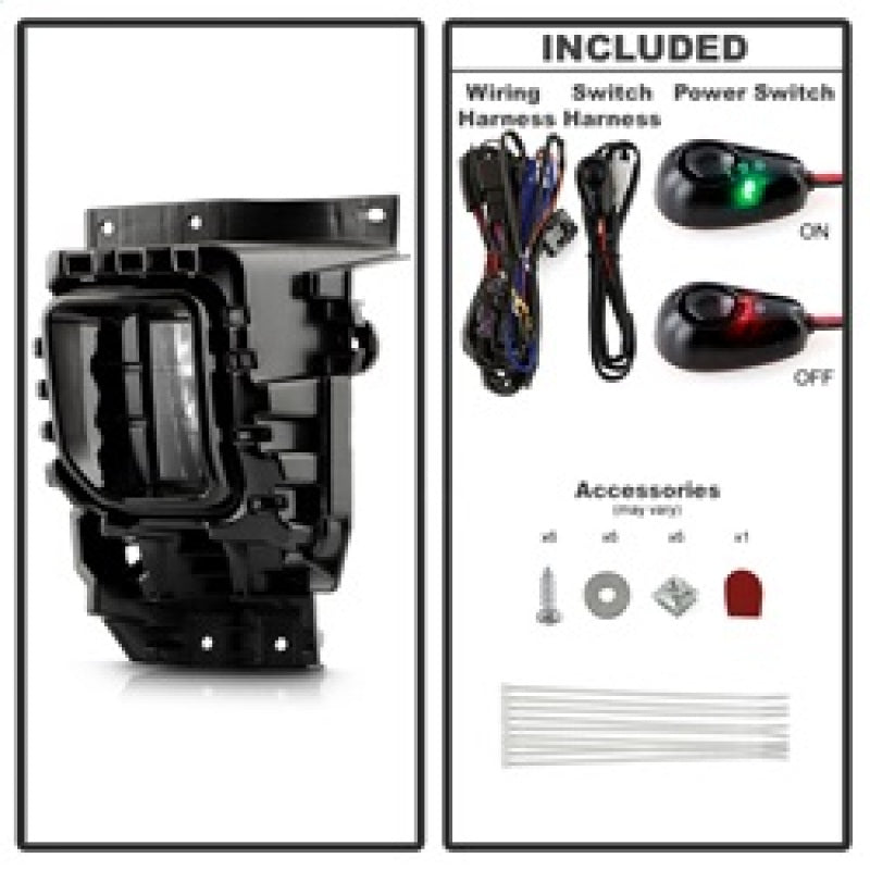 Spyder 2024+ Chevy Silverado 2500HD/3500HD OEM Style Full LED Fog Light w/Universal Switch Fog Lights SPYDER