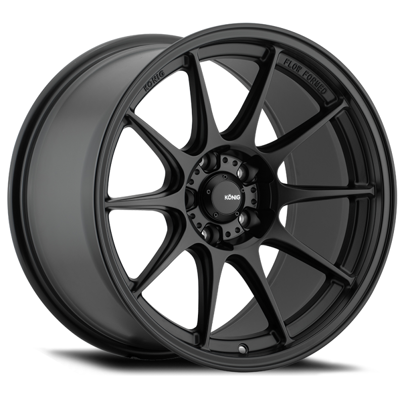 Konig Dekagram 16x8 4x108 ET40 Semi-Matte Black Wheels - Cast Konig