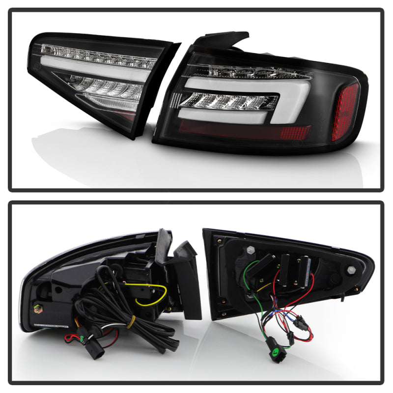 Spyder 13-16 Audi A4 4DR LED Tail Lights LED Clear Reverse Lights - Black ALT-YD-AA413-SEQ-BK Tail Lights SPYDER