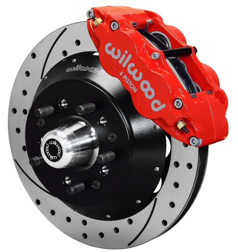 Wilwood Narrow Superlite 6R Dust-Seal Big Brake Front Brake Kit 14in. Drilled w/ Wilwood Pro Spindle Big Brake Kits Wilwood