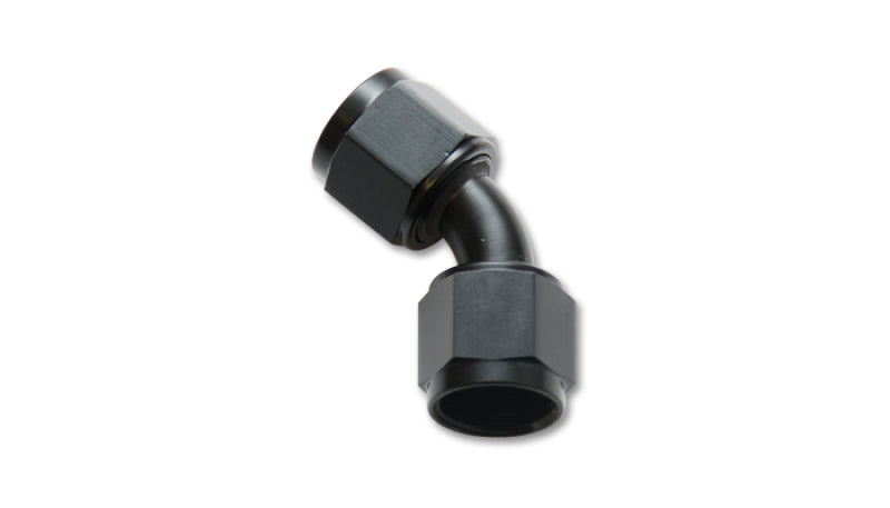 Vibrant -8AN X -8AN Female Flare Swivel 45 Deg Fitting ( AN To AN ) -Anodized Black Only Fittings Vibrant