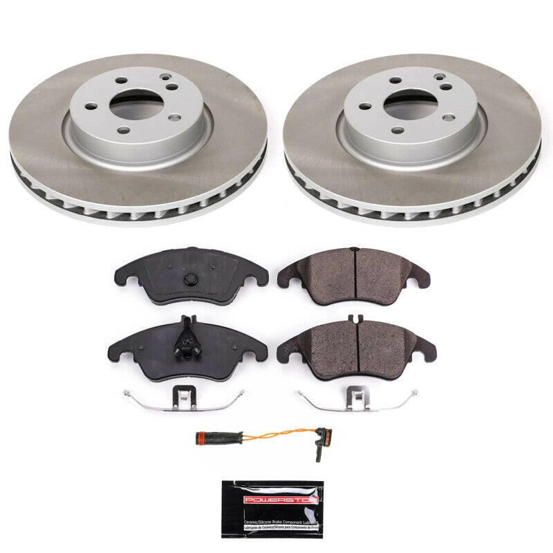 Power Stop 2016 Mercedes-Benz SLK300 Front Semi-Coated Rotor Kit Brake Kits - Performance Blank PowerStop