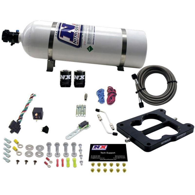 Nitrous Express Q-Jet/Holley Spread Bore Nitrous Kit (50-300HP) w/15lb Bottle Nitrous Systems Nitrous Express