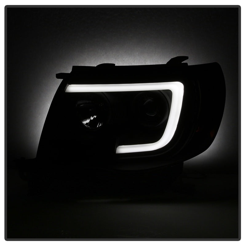Spyder 05-11 Toyota Tacoma Ver 2 Proj Headlights - Light Bar DRL - Black Smoke PRO-YD-TT05V2-LB-BSM Headlights SPYDER