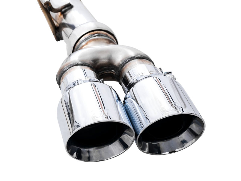 AWE Tuning 22-23 GMC Sierra 1500 AT4X 6.2L 0FG Catback Split Dual (Flat Bumper) - Chrome Silver Tips Catback AWE Tuning