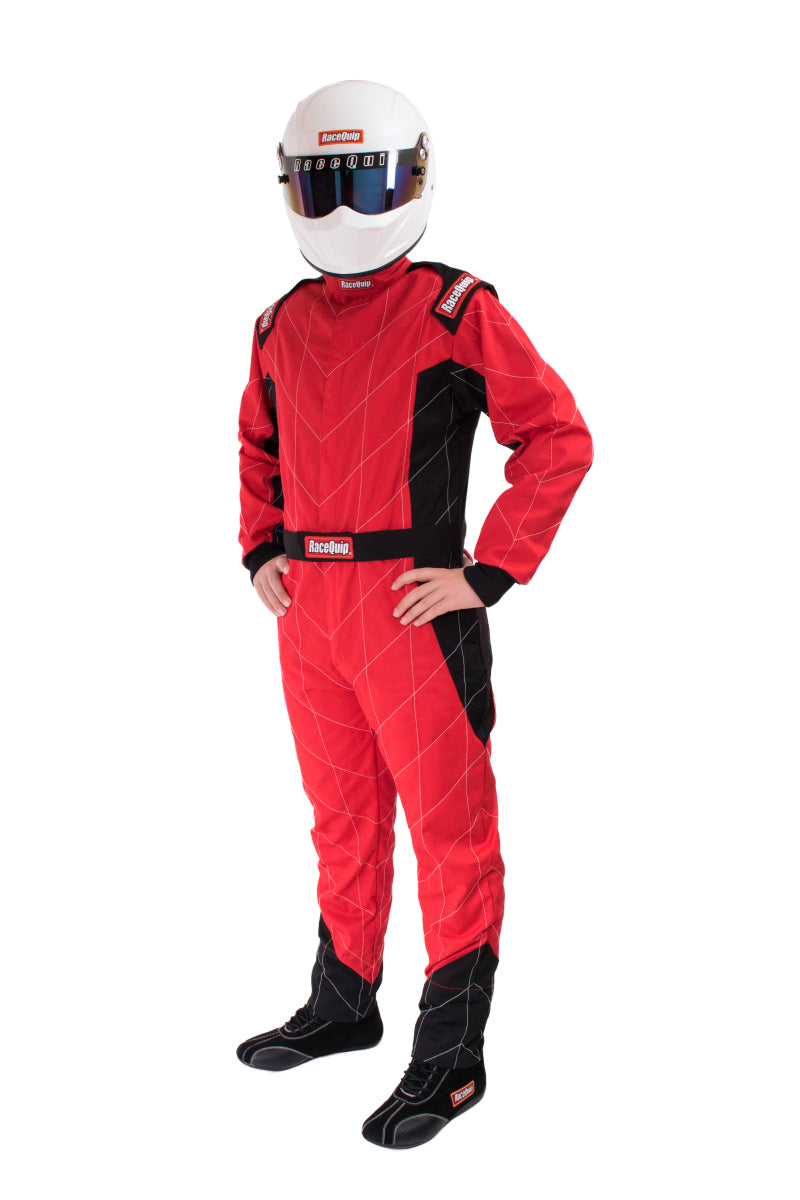 RaceQuip Red Chevron-1 Suit - SFI-1 Medium Racing Suits Racequip
