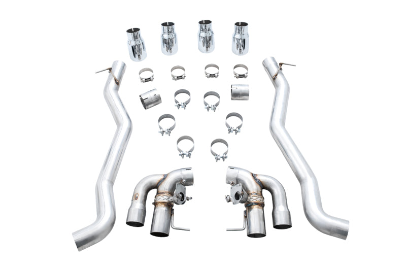AWE Tuning 18-19 BMW M5 (F90) 4.4T AWD SwitchPath Axle-back Exhaust - Chrome Silver Tips Axle Back AWE Tuning