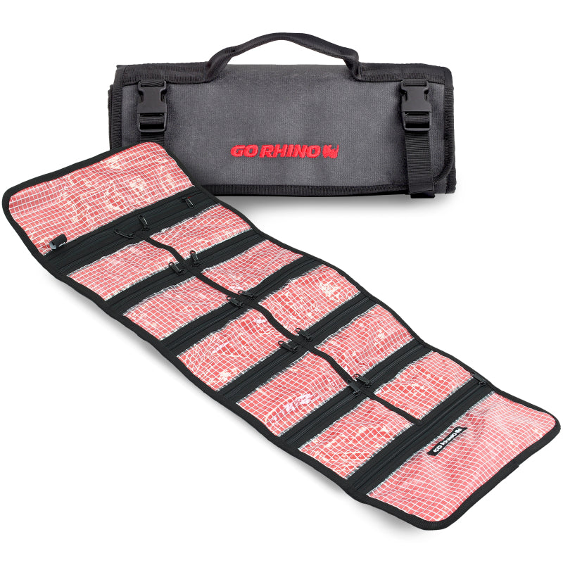 Go Rhino XVenture Gear First Aid Roll - Large (5x5in. Closed) 12oz Waxed Canvas - Black Cargo Boxes & Bags Go Rhino