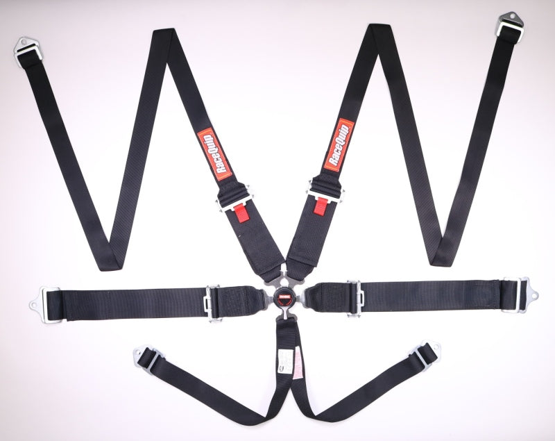 RaceQuip Black SFI CAMLOCK 6pt PD Lap HNR Seat Belt Seat Belts & Harnesses Racequip