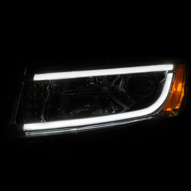 ANZO 2014-2015 Jeep Grand Cherokee Projector Headlights w/ Plank Style Design Chrome Headlights ANZO