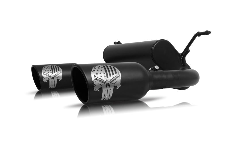 Gibson 07-17 Jeep Wrangler Sport 3.6L 2.5in Patriot Skull Series Cat-Back Dual Exhaust - Blk Ceramic Catback Gibson