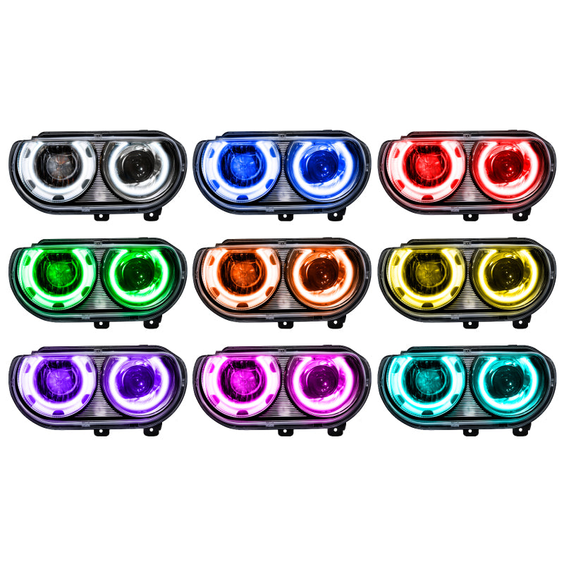 Oracle 08-14 Dodge Challenger SMD HL (HID Style) - ColorSHIFT w/ 2.0 Controller Headlights ORACLE Lighting