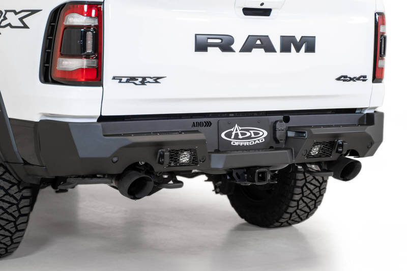 Addictive Desert Designs 2021 Dodge RAM 1500 TRX Stealth Fighter Rear Bumper - Hammer Black Bumpers - Steel Addictive Desert Designs