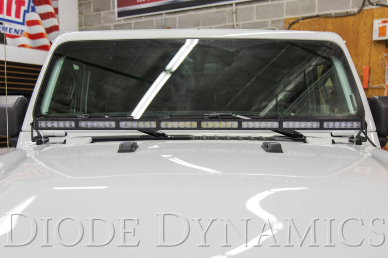 Diode Dynamics 18-21 Jeep JL Wrangler/Gladiator SS50 Hood LED Light Bar Kit - White Combo Light Bars & Cubes Diode Dynamics