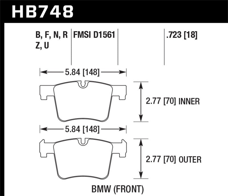 Hawk 13-14 BMW 328i/328i xDrive / 2014 428i/428i xDrive HPS Front Brake Pads Brake Pads - Performance Hawk Performance