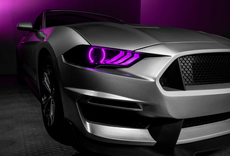 Oracle Lighting 18-23 Ford Mustang Dynamic ColorSHIFT LED Headlights - Black Series Headlights ORACLE Lighting