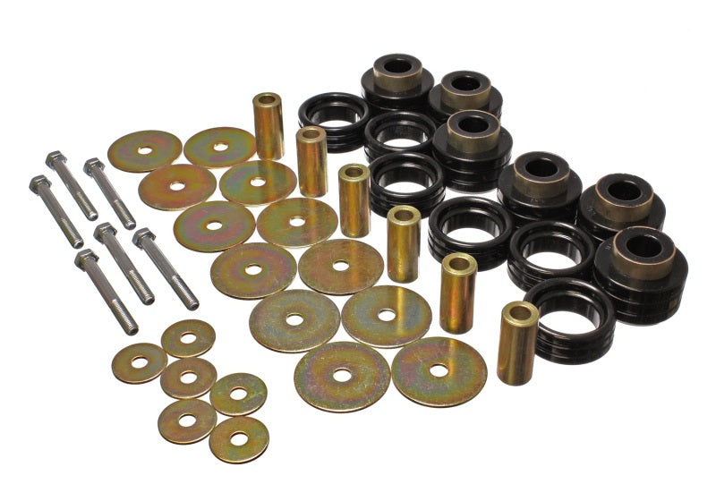 Energy Suspension Body Mount Set Inc. Hardware - Black Bushing Kits Energy Suspension