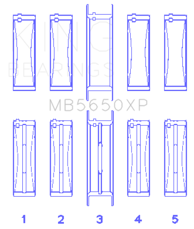 King Engine Bearings Ford 370ci/429ci/460ci 16v OHV Crankshaft Main Bearing Set (Set of 5) Bearings King Engine Bearings