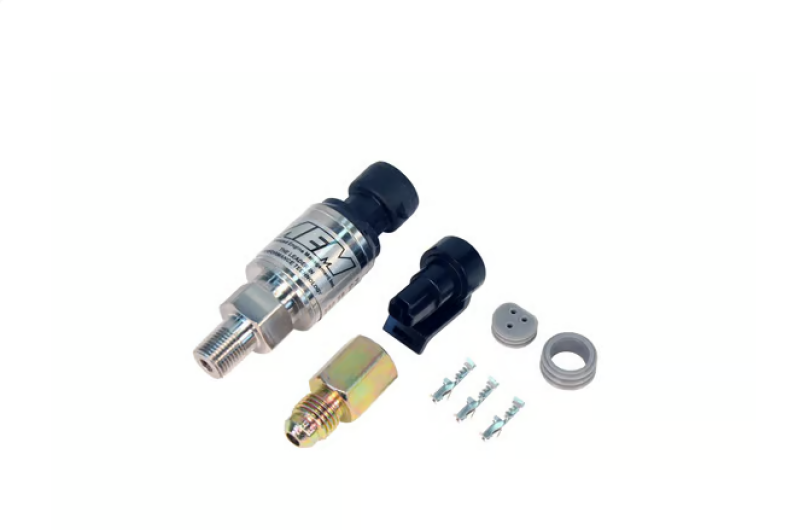 AEM 1000 PSIg Stainless Sensor Kit - 1/8in NPT Male Thread to -4 Adapter Gauges AEM