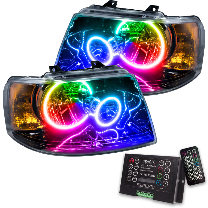Oracle 03-06 Ford Expedition SMD HL - Black - ColorSHIFT w/ 2.0 Controller Headlights ORACLE Lighting