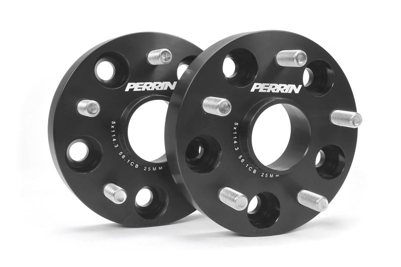 PERRIN Subaru 25mm Wheel Spacers 5x114.3 BP w/56mm Hub - Black Wheel Spacers & Adapters Perrin Performance