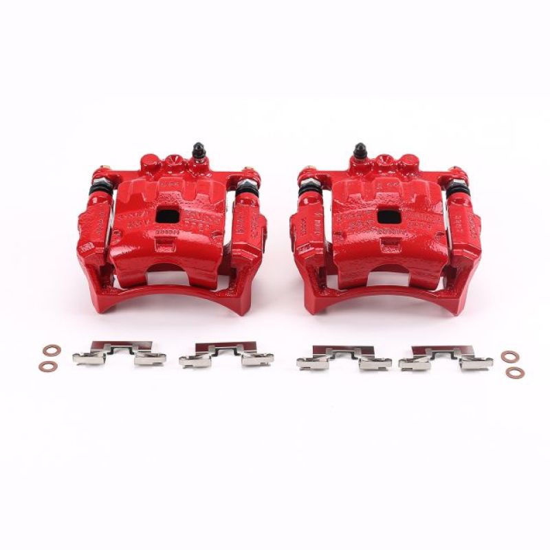 Power Stop 11-17 Ford Fiesta Front Red Calipers w/Brackets - Pair Brake Calipers - Perf PowerStop
