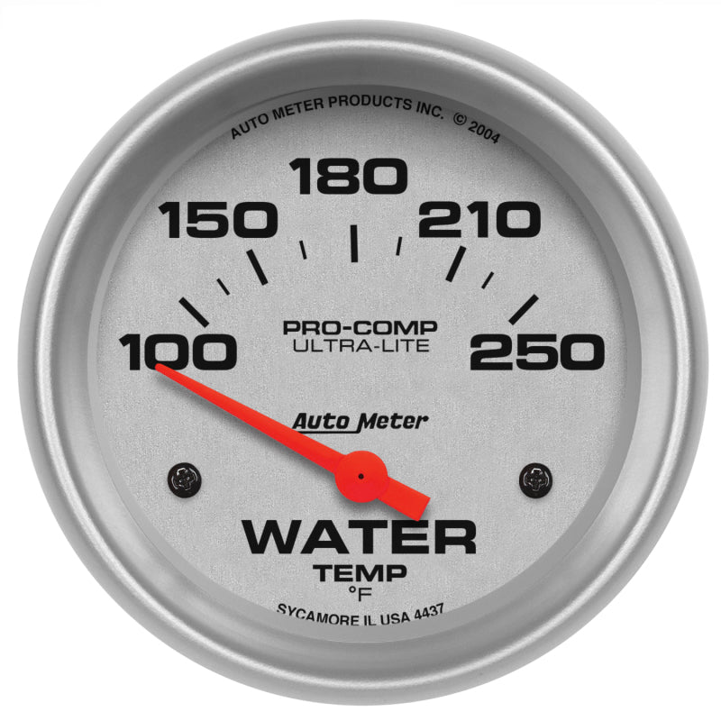 Autometer Ultra-Lite 66.7mm Short Sweep Electronic 100-250 Degree Water Temperature Gauge Gauges AutoMeter