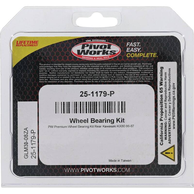 Pivot Works Kawasaki Wheel Bearing Kit Premium Bearings Control Arms Pivot Works