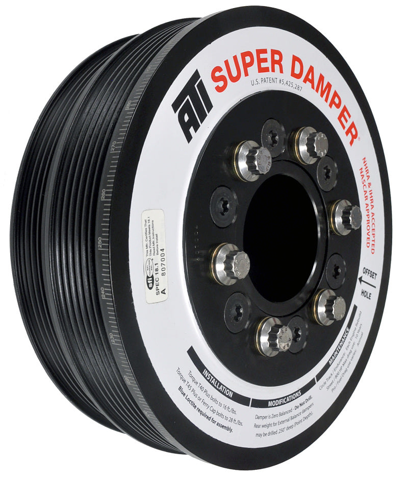 ATI Damper - 7.425in - Steel LW - 6/4 Grv - LS1/LS2 - F & V Body - 6 Bolt - 3 Ring Crankshaft Dampers ATI