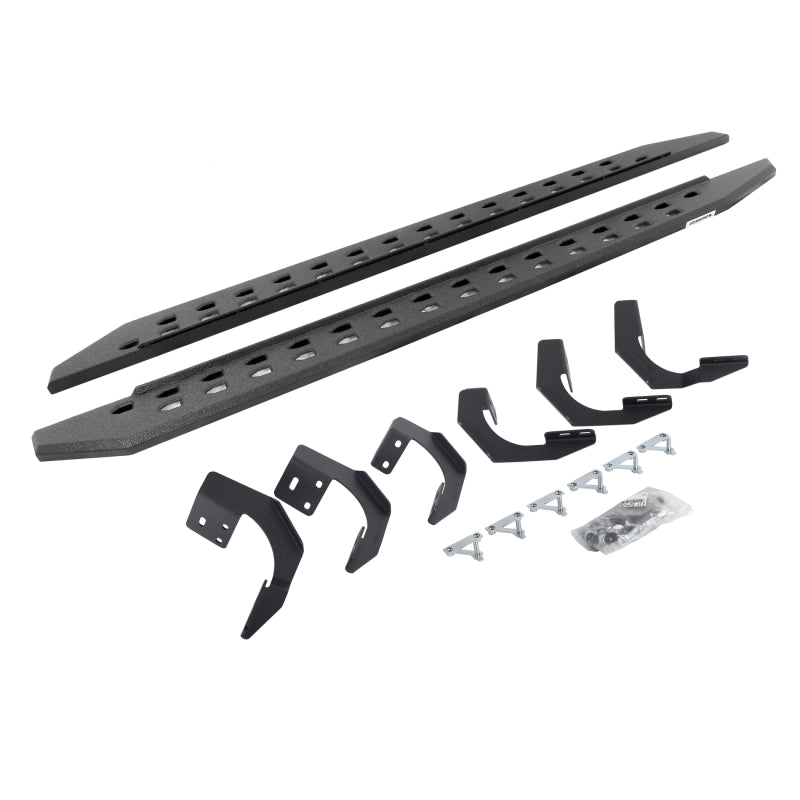 Go Rhino 15-22 Ram 1500 QC 4DR (Clssc Bdy) RB20 Slim Running Boards Kit (w/Brackets) - Bedliner Coat Running Boards Go Rhino