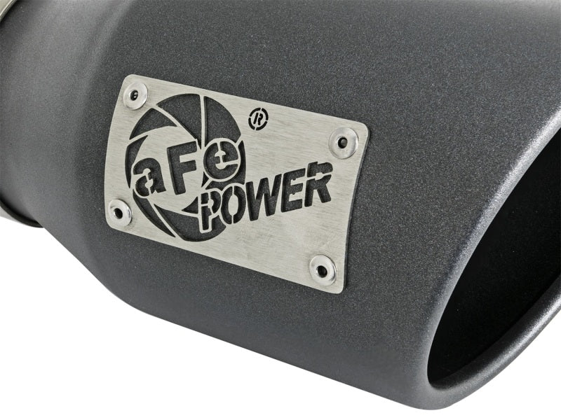aFe MACH Force-Xp 3in 304 SS Metallic Black Exhaust Tip 3in In x 4-1/2in Out x 9in L Clamp-On Right Catback aFe