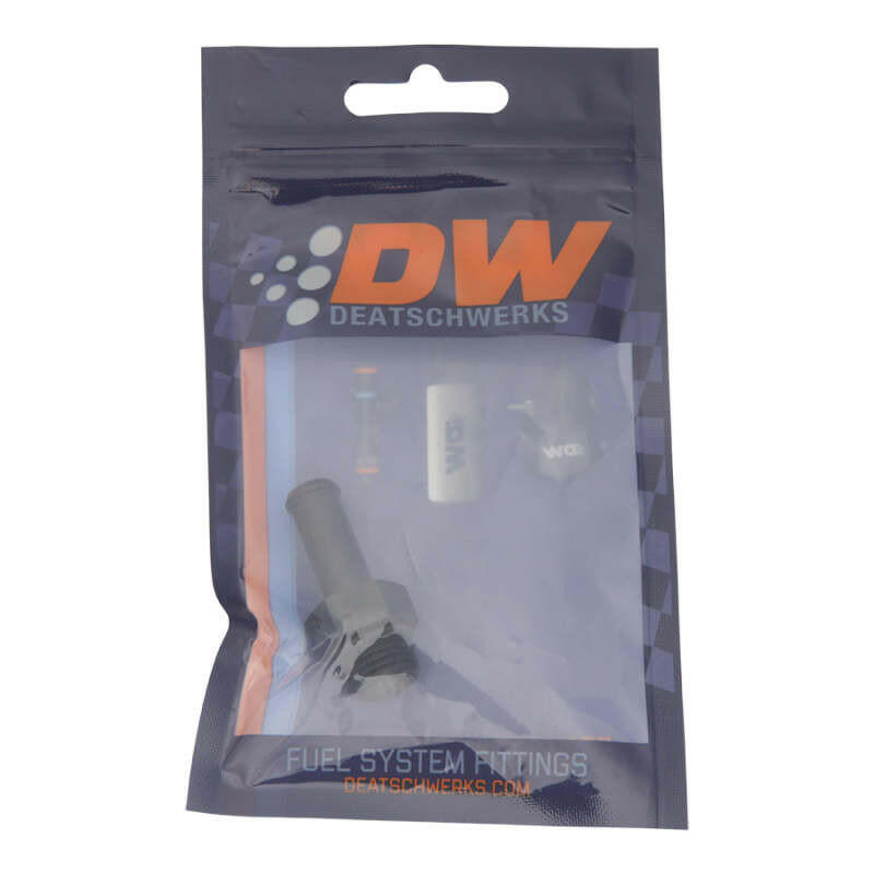 DeatschWerks 6AN ORB Male to 3/8in Male Barb Fitting (Incl O-Ring) - Anodized Matte Black Fittings DeatschWerks