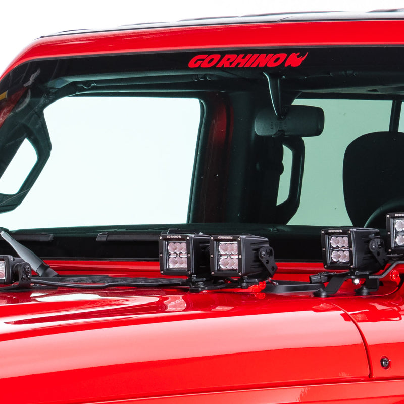 Go Rhino 18-20 Jeep Wrangler JL/JLU/Gladiator JT Light Mount - Two 3in Cubes Light Mounts Go Rhino