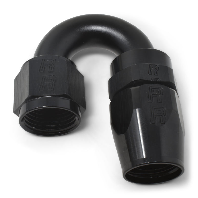 Russell Performance -12 AN Black 180 Degree Full Flow Swivel Hose End Fittings Russell