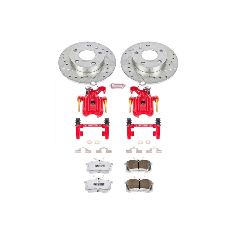 Power Stop 02-06 Audi A4 Rear Z26 Street Warrior Brake Kit w/Calipers Brake Kits - Performance D&S PowerStop