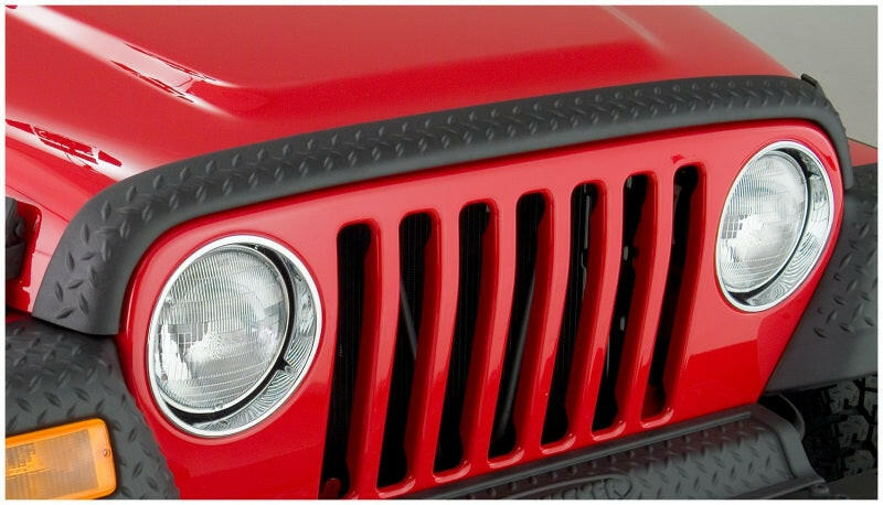 Bushwacker 98-06 Jeep TJ Trail Armor Hood Stone Guard - Black Body Armor & Rock Rails Bushwacker