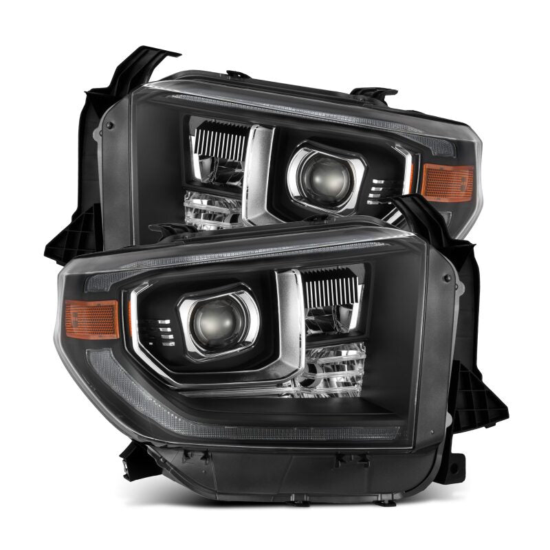 AlphaRex 14-21 Toyota Tundra PRO-Series Projector Headlights Black w/Seq. Sig. + DRL Headlights AlphaRex