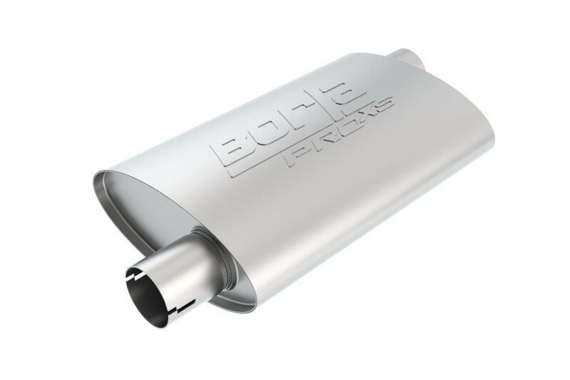 Borla Universal Pro-XS Muffler Oval 3in Inlet/Outlet Offset/Offset Notched Muffler Muffler Borla