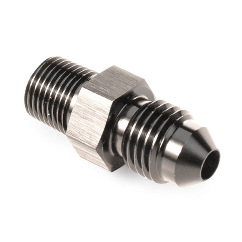 Snow Performance 1/8in NPT To 4AN Straight Water Fitting (Black) Fittings Snow Performance