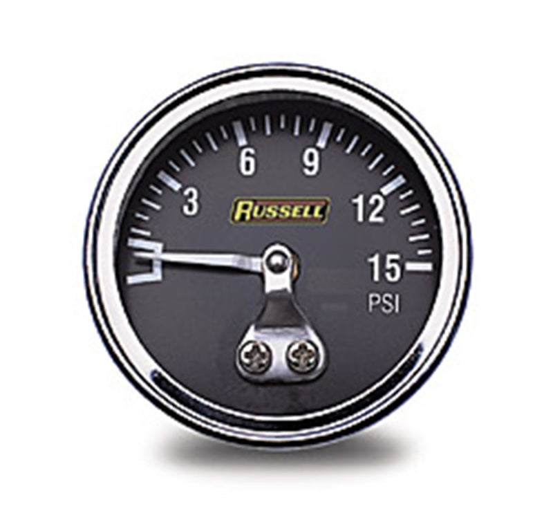 Russell Performance 15 psi fuel pressure gauge (Non liquid-filled) Gauges Russell