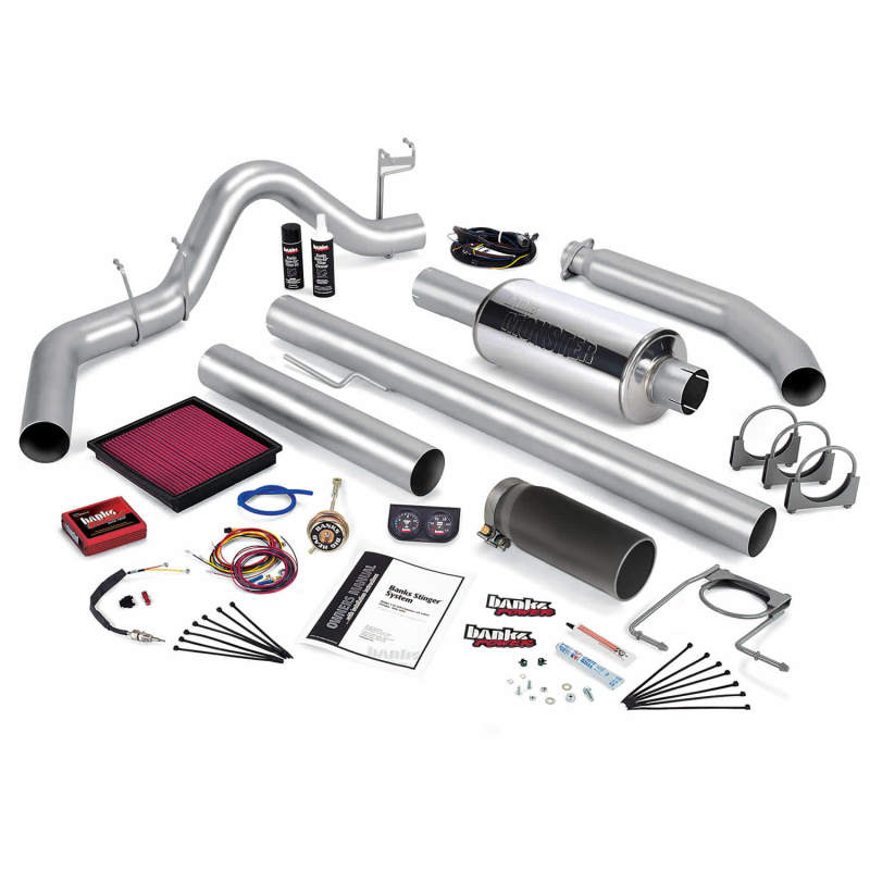 Banks Power 01 Dodge 5.9L 235Hp Ext Cab Stinger System - SS Single Exhaust w/ Black Tip Performance Packages Banks Power