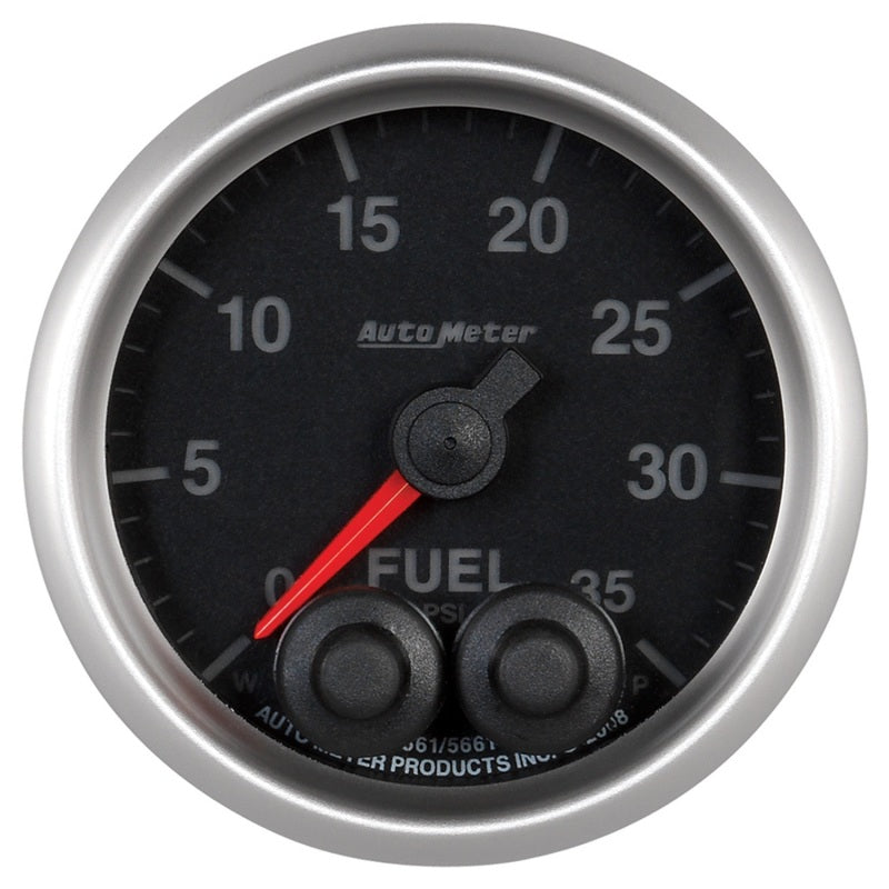 Autometer Elite 2-1/16in 0-35 PSI Fuel Pressure Stepper Motor w/ Peak & Warn Gauges AutoMeter