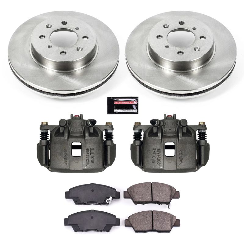 Power Stop 09-14 Honda Fit Front Autospecialty Brake Kit w/Calipers Brake Kits - OE PowerStop