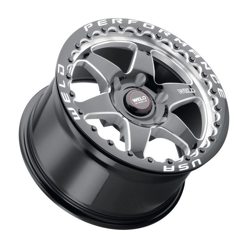Weld S904 15x12 Ventura Beadlock 5x114.3 ET28 BS7.6 Gloss BLK MIL DIA 78.1 Wheels - Cast Weld