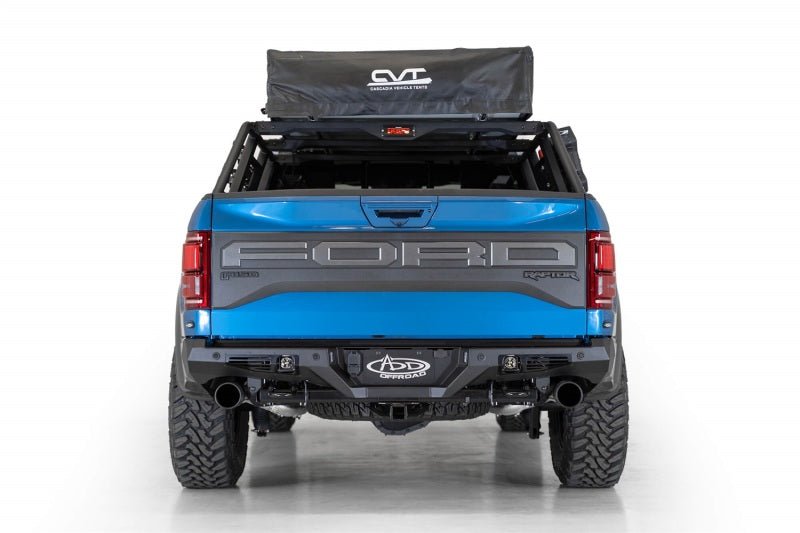 Addictive Desert Designs 17-20 Ford Raptor F-150 Bomber Rear Bumper w/ Backup Sensor Cutouts Bumpers - Steel Addictive Desert Designs