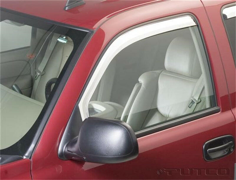 Putco 02-06 GMC Sierra EXT cab/Crew Cab (Front Only) - Excl Reg Cab Element Chrome Window Visors Wind Deflectors Putco
