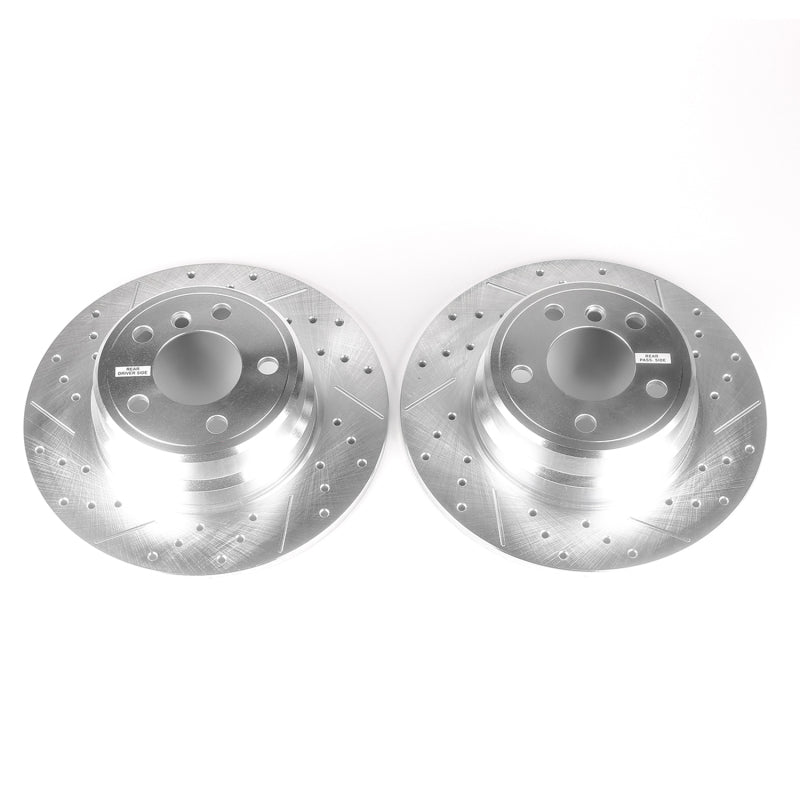 Power Stop 00-06 BMW X5 Rear Evolution Drilled & Slotted Rotors - Pair Brake Rotors - Slot & Drilled PowerStop