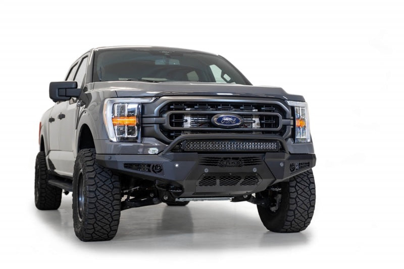 Addictive Desert Designs 2021 Ford F-150 HoneyBadger Front Bumper w/o Top Hoop Bumpers - Steel Addictive Desert Designs