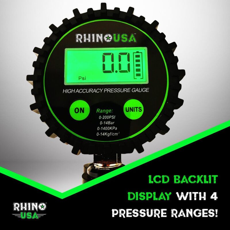 Rhino USA 200 Psi Digital Tire Inflator Gauge Gauges Rhino USA